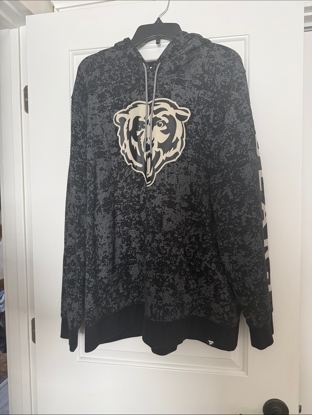 Fanatics Black and Cream Bear Logo Hooded Sweatshirt